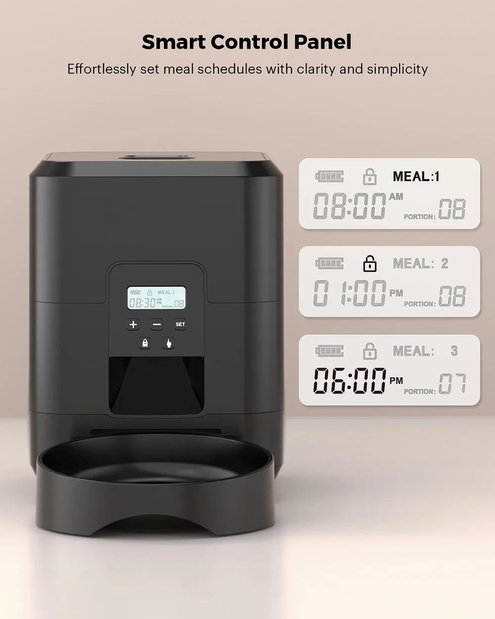"Smart Pet Feeder for Cats & Dogs | Automatic Food Dispenser with Timer & App Control – Stylish Design & Large Capacity"