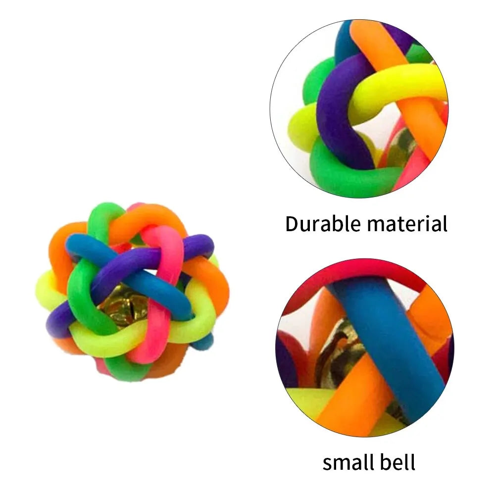 2 PCs PVC Material Colorful Bell Toy Ball Pet Cat Dog Interactive Toy