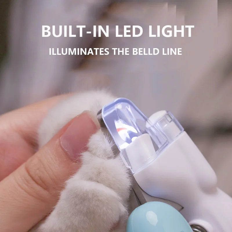 مقص أظافر الحيوانات الأليفة LED - مقص احترافي للعناية بالحيوانات الأليفة مزود بإضاءة للكلاب والقطط والحيوانات الصغيرة