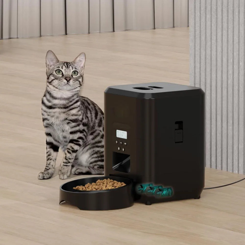 "Smart Pet Feeder for Cats & Dogs | Automatic Food Dispenser with Timer & App Control – Stylish Design & Large Capacity"