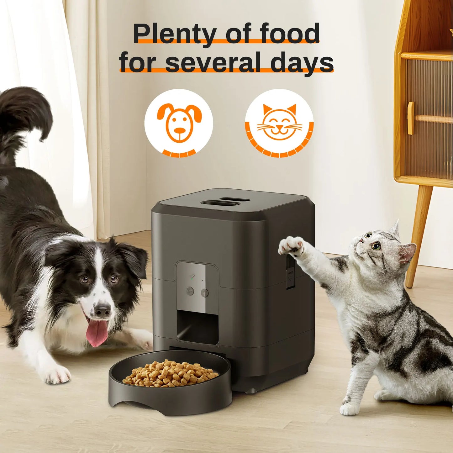 "Smart Pet Feeder for Cats & Dogs | Automatic Food Dispenser with Timer & App Control – Stylish Design & Large Capacity"
