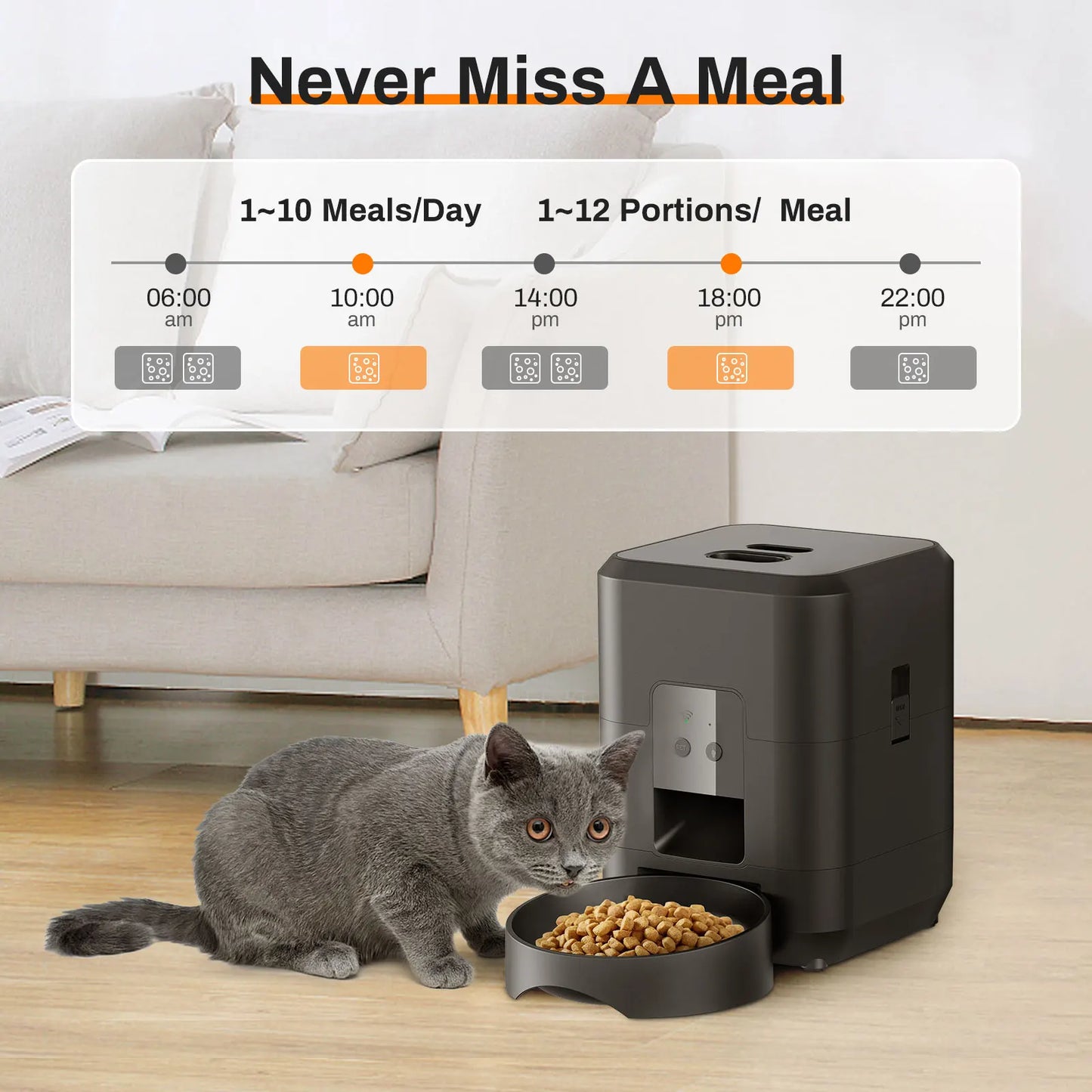 "Smart Pet Feeder for Cats & Dogs | Automatic Food Dispenser with Timer & App Control – Stylish Design & Large Capacity"