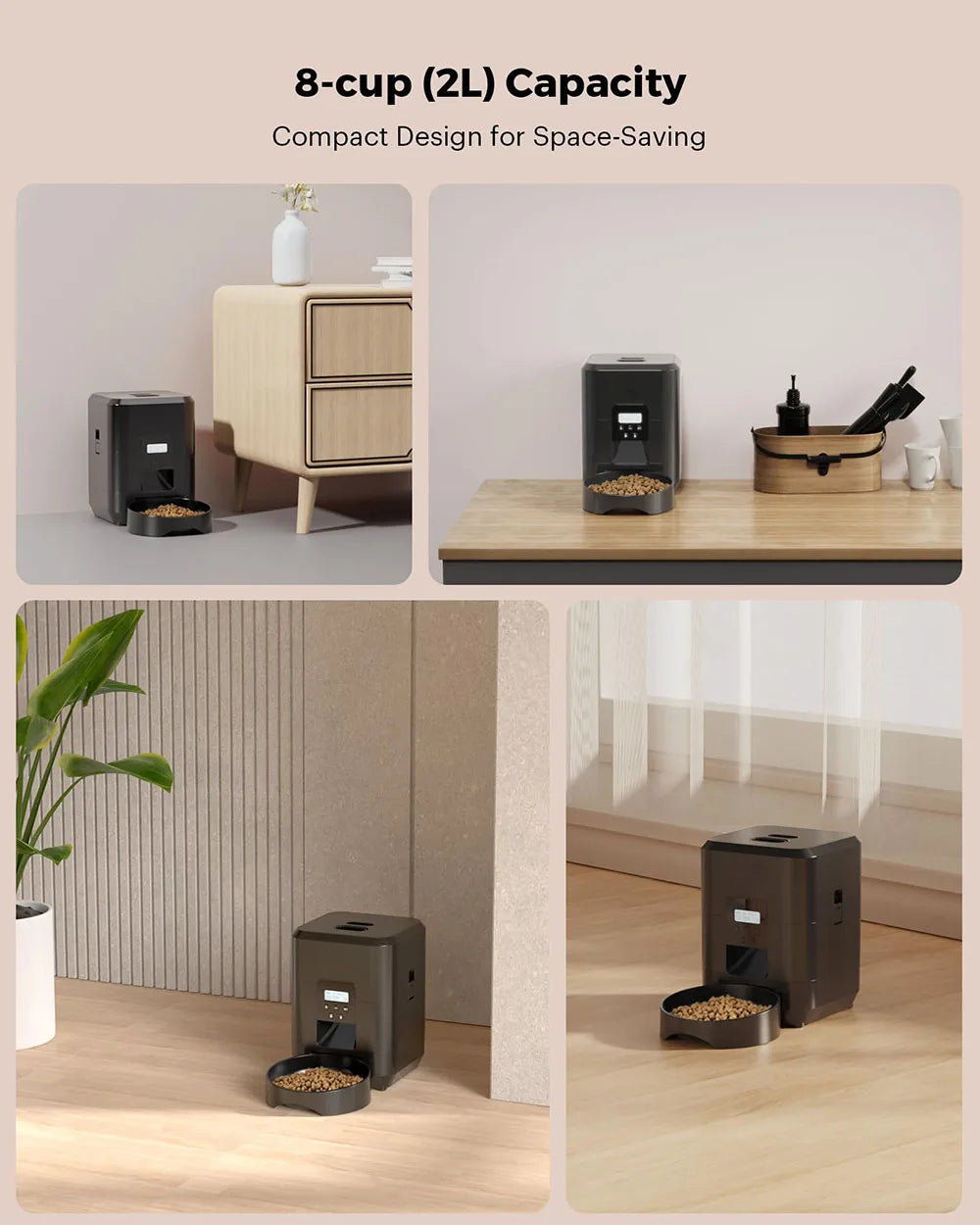 "Smart Pet Feeder for Cats & Dogs | Automatic Food Dispenser with Timer & App Control – Stylish Design & Large Capacity"