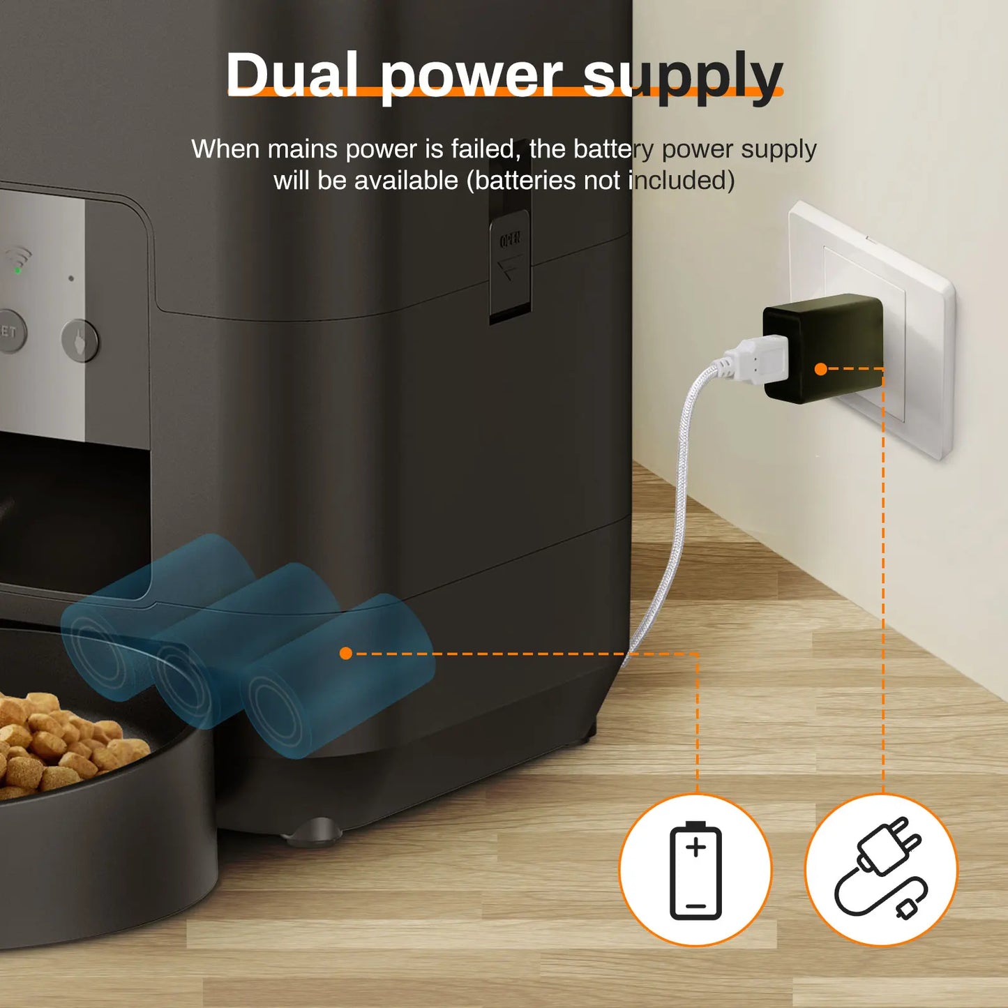 "Smart Pet Feeder for Cats & Dogs | Automatic Food Dispenser with Timer & App Control – Stylish Design & Large Capacity"